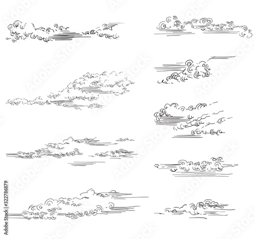 Vector hand drawing clouds