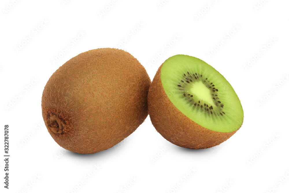 Slice of kiwi fruit isolated on white background, With clipping path Slice of kiwi fruit isolated on white background, With clipping path