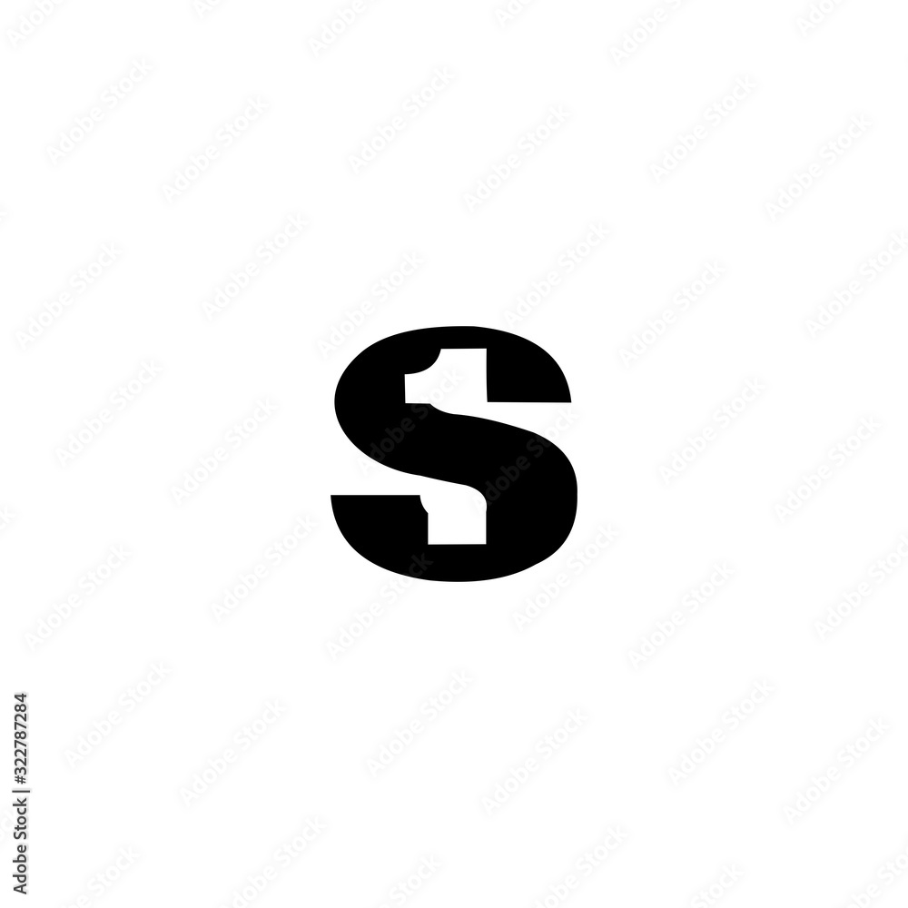S logo and Number one negative space logo concept S logo and Number one negative space logo concept