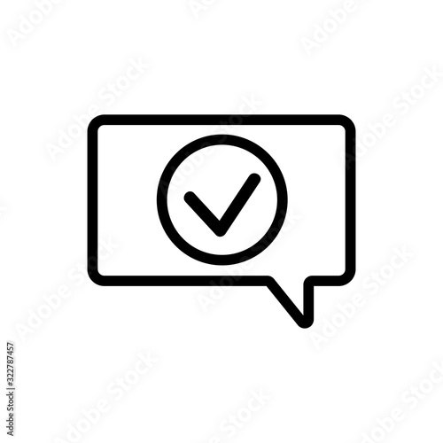 Notification of the vector icon. Thin line sign. Isolated contour symbol illustration