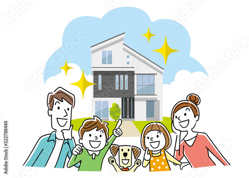 Illustration material: couple, new construction, longing