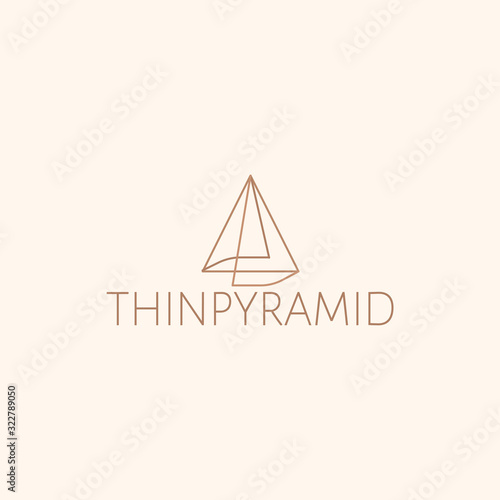 Abstract line pyramid logo with sample text