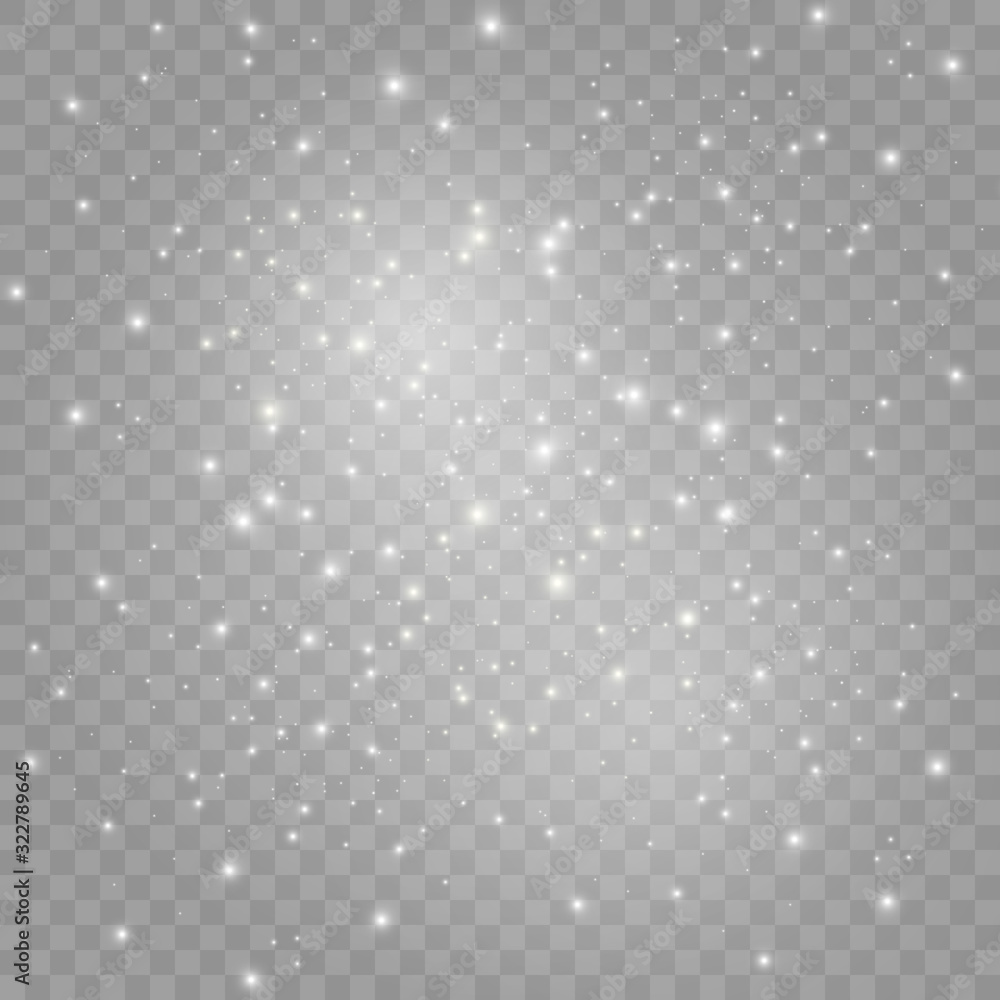 The dust sparks and golden stars shine with special light. Vector sparkles on a transparent background. Christmas light effect. Sparkling magical dust particles. The dust sparks and golden stars shine with special light. Vector sparkles on a transparent background. Christmas light effect. Sparkling magical dust particles.