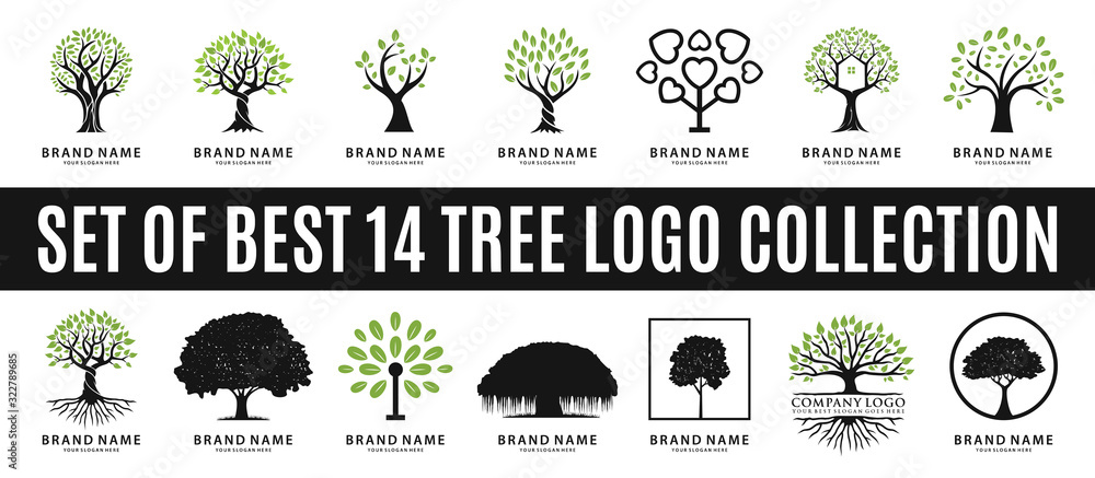 set of best tree logo collections, perfect for company logo or branding.