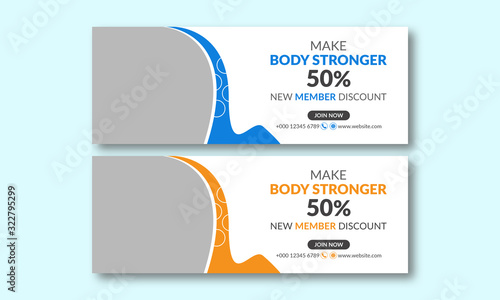 Gym facebook cover template layout
