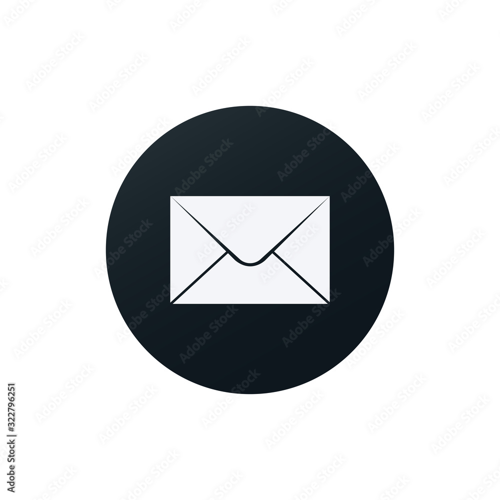 Envelope Icon in trendy flat style isolated on black background. Mail symbol for your web site design, logo, app, UI. Vector illustration. Envelope Icon in trendy flat style isolated on black background. Mail symbol for your web site design, logo, app, UI. Vector illustration.