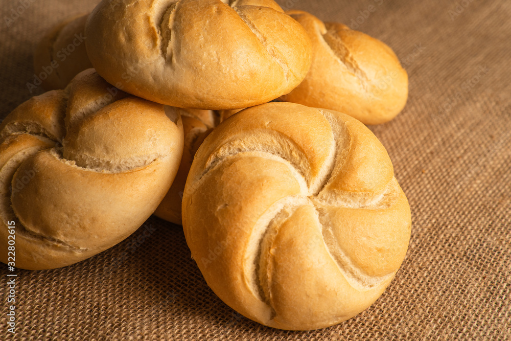 small bread on top of sackcloth small bread on top of sackcloth