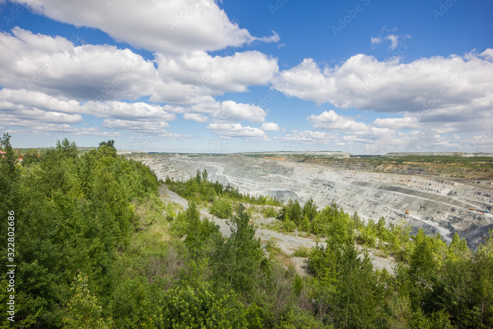 Big quarry abest ore mining at summer day Big quarry abest ore mining at summer day