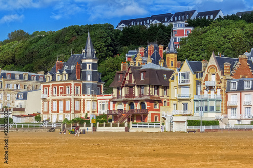 Trouville sur Mer beach promenade, Normandy, France