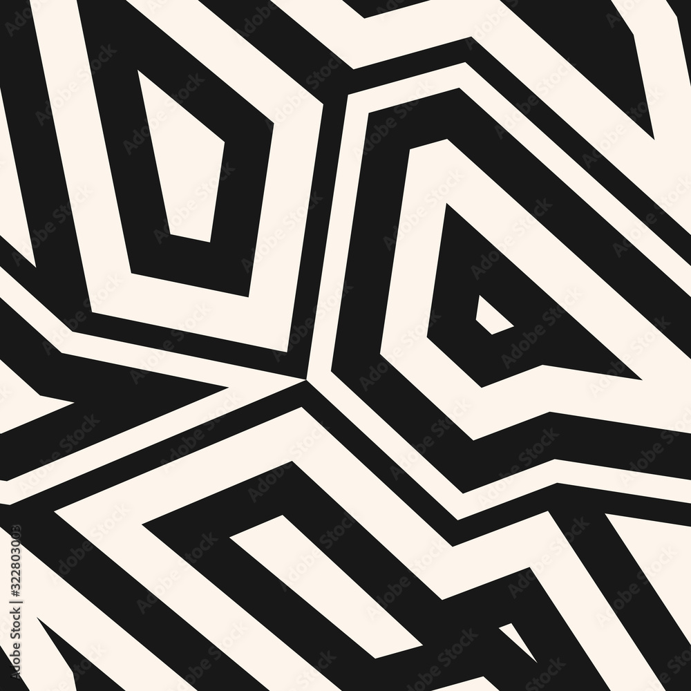 Black and white geometric seamless pattern. Vector abstract background ...