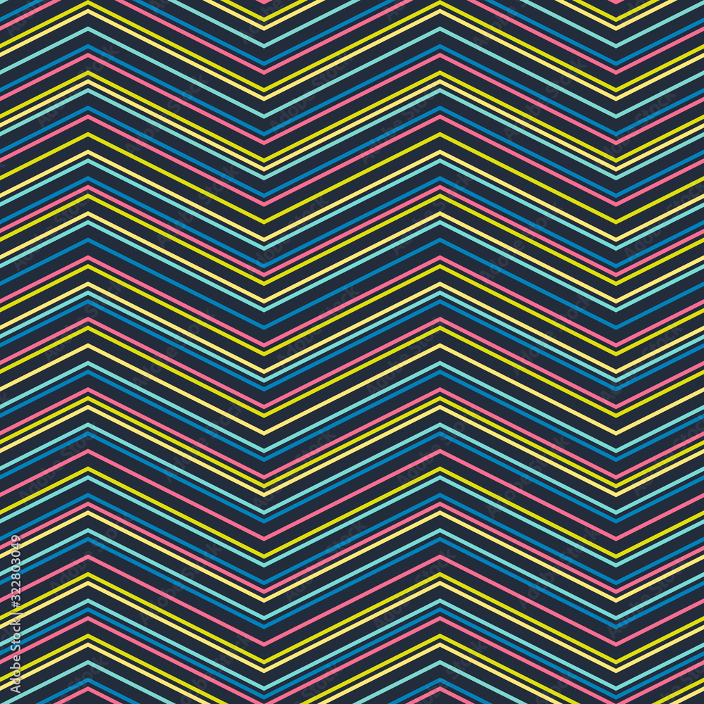 Zigzag seamless pattern. Vector texture with thin horizontal zig zag lines, stripes, chevron. Abstract colorful geometric background. Simple minimalist ornament. Repeat design for decor, fabric, cloth Zigzag seamless pattern. Vector texture with thin horizontal zig zag lines, stripes, chevron. Abstract colorful geometric background. Simple minimalist ornament. Repeat design for decor, fabric, cloth
