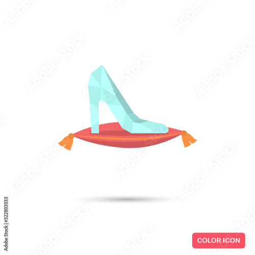 Cinderella's Crystal Shoe color flat icon for web and mobile design