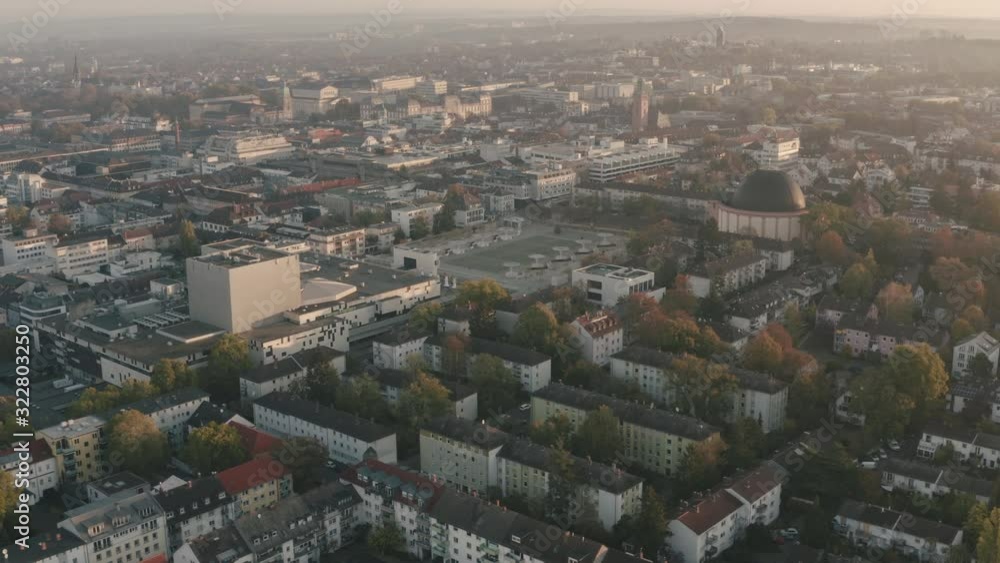 Aerial view Darmstadt city at sunrise Germany in 4k Aerial view Darmstadt city at sunrise Germany in 4k