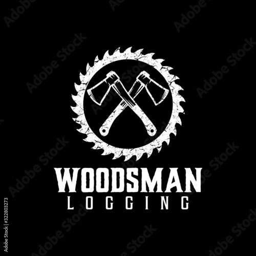 woodsman logo design vector icon