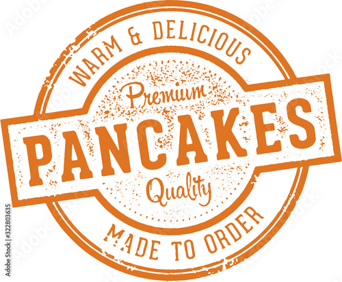 Pancakes Breakfast Restaurant Menu Stamp
