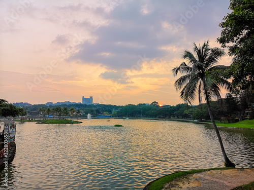 Sunset view at Tasik Shah Alam Selangor photo