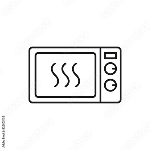 Microwave oven icon isolated on white background. Home appliances icon. Vector Illustration.