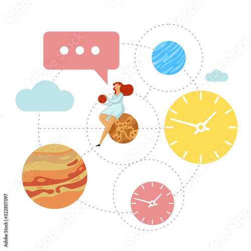 Vector flat illustration planets of the solar system