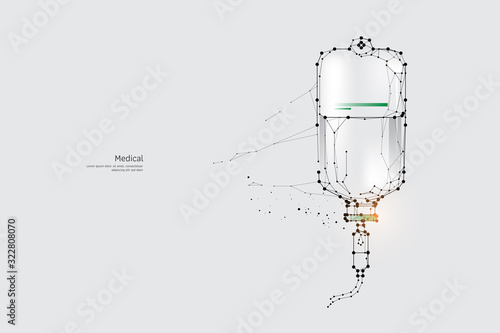 The particles, geometric art, line and dot of Medical