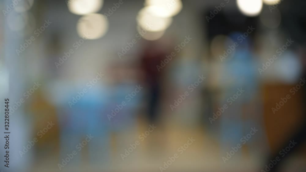 Background of defocussed people in restaurant. Abstract blur scene. Light and moving bokeh. Background of defocussed people in restaurant. Abstract blur scene. Light and moving bokeh.