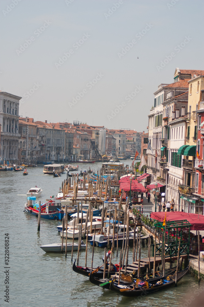 view of Venice showing the Grand Canal in the heart of the city, Venice, Italy