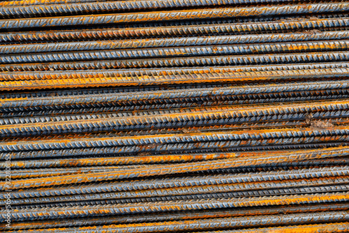 Reinforcing steel at the construction site