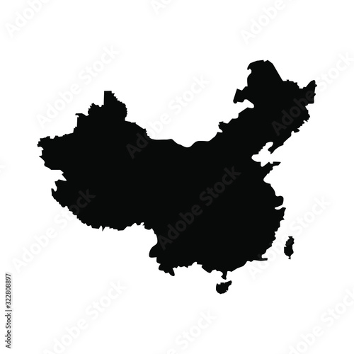 China vector map solid style