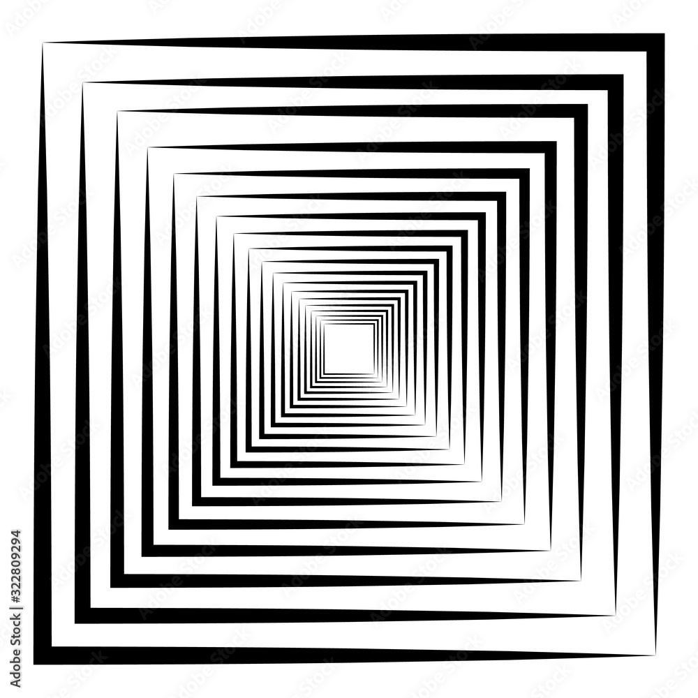 Abstract 3D background with simple geometric figure. Goes deep stylized square design elements isolated on white. Vector Abstract 3D background with simple geometric figure. Goes deep stylized square design elements isolated on white. Vector