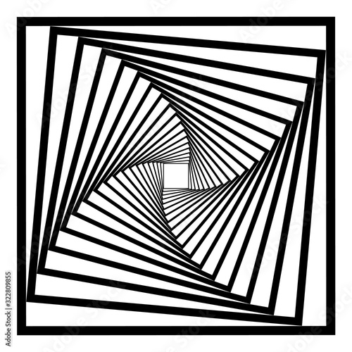 Abstract 3D background with simple geometric figure. Rotated square stylized design elements isolated on white. Vector