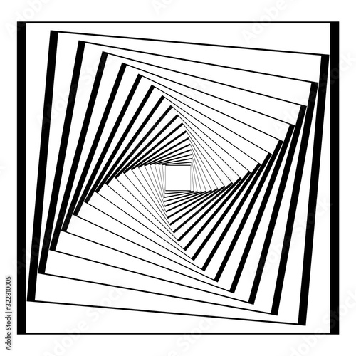 Abstract 3D background with simple geometric figure. Rotated square stylized design elements isolated on white. Vector