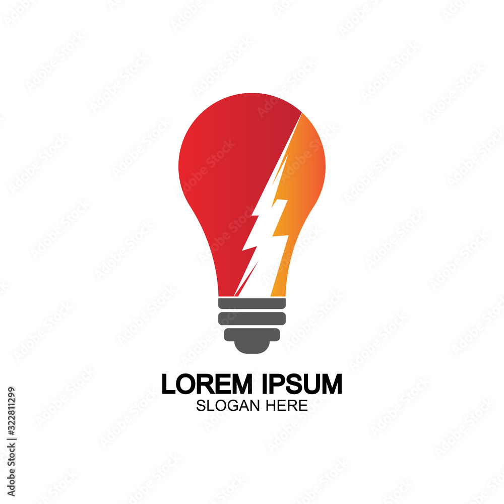 Bulb energy thunder bolt concept logo icon vector template Bulb energy thunder bolt concept logo icon vector template