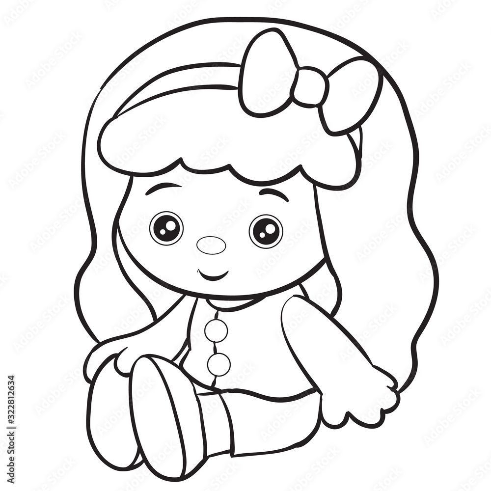 doll sits and waits for someone to play with him, isolated object on a white background, doll sits and waits for someone to play with him, isolated object on a white background,