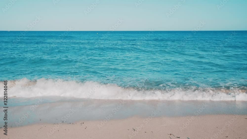 Balearic Island Formentera Beach Teal Sea Waves Balearic Island Formentera Beach Teal Sea Waves