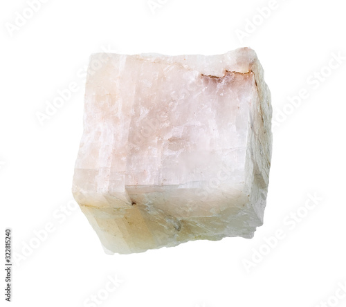 rough calcite rock cutout on white