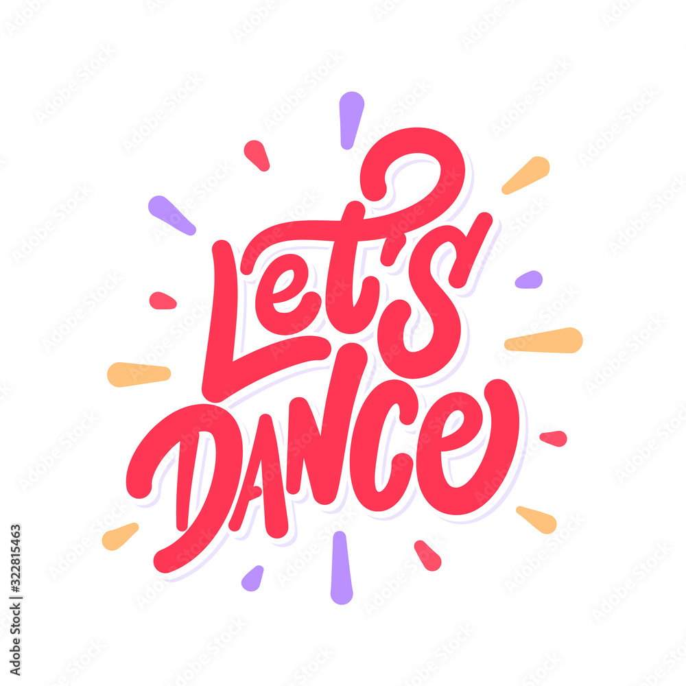 Let's Dance. Vector lettering banner.