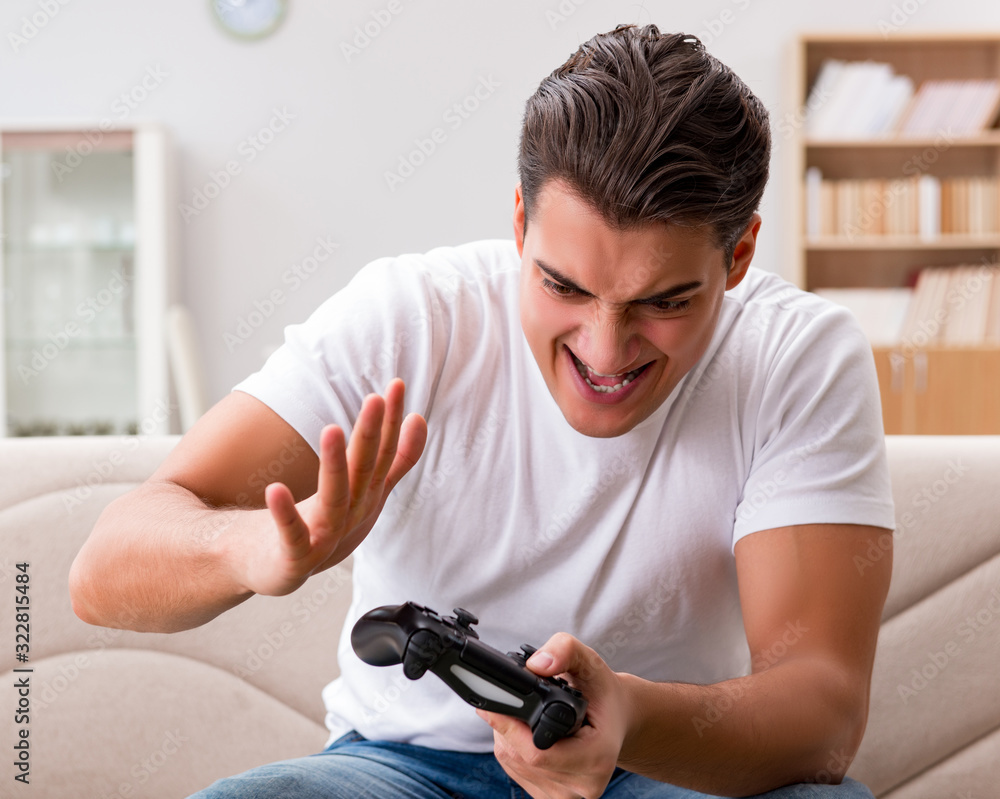 Man addicted to computer games Man addicted to computer games