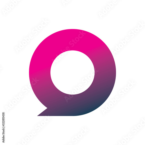 modern color circle quote chat letter q logo design