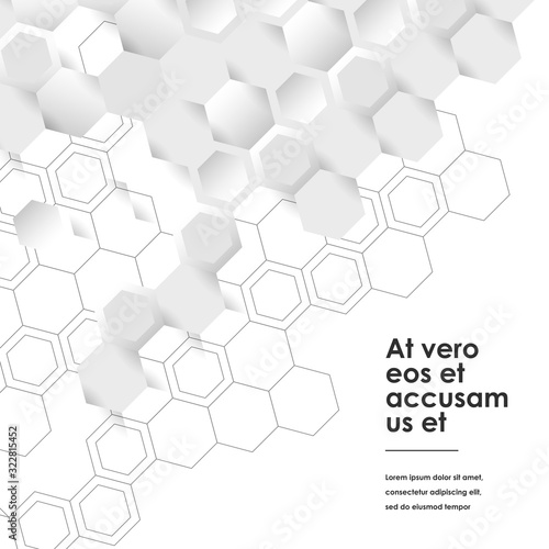 Fototapeta Naklejka Na Ścianę i Meble -  Hexagons connect background and abstract science design. Vector illustration