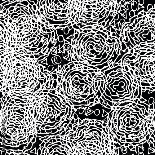 Black and white grunge seamless. Abstract repeating background. Monochrome pattern for fabric, wrapping paper