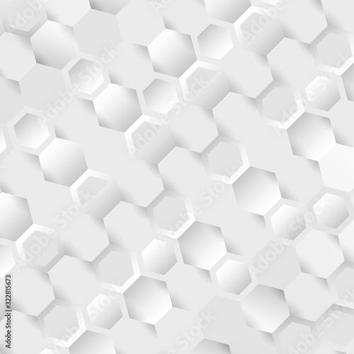 Fototapeta Naklejka Na Ścianę i Meble -  Hexagonal abstract connect background on grey background. Vector illustration