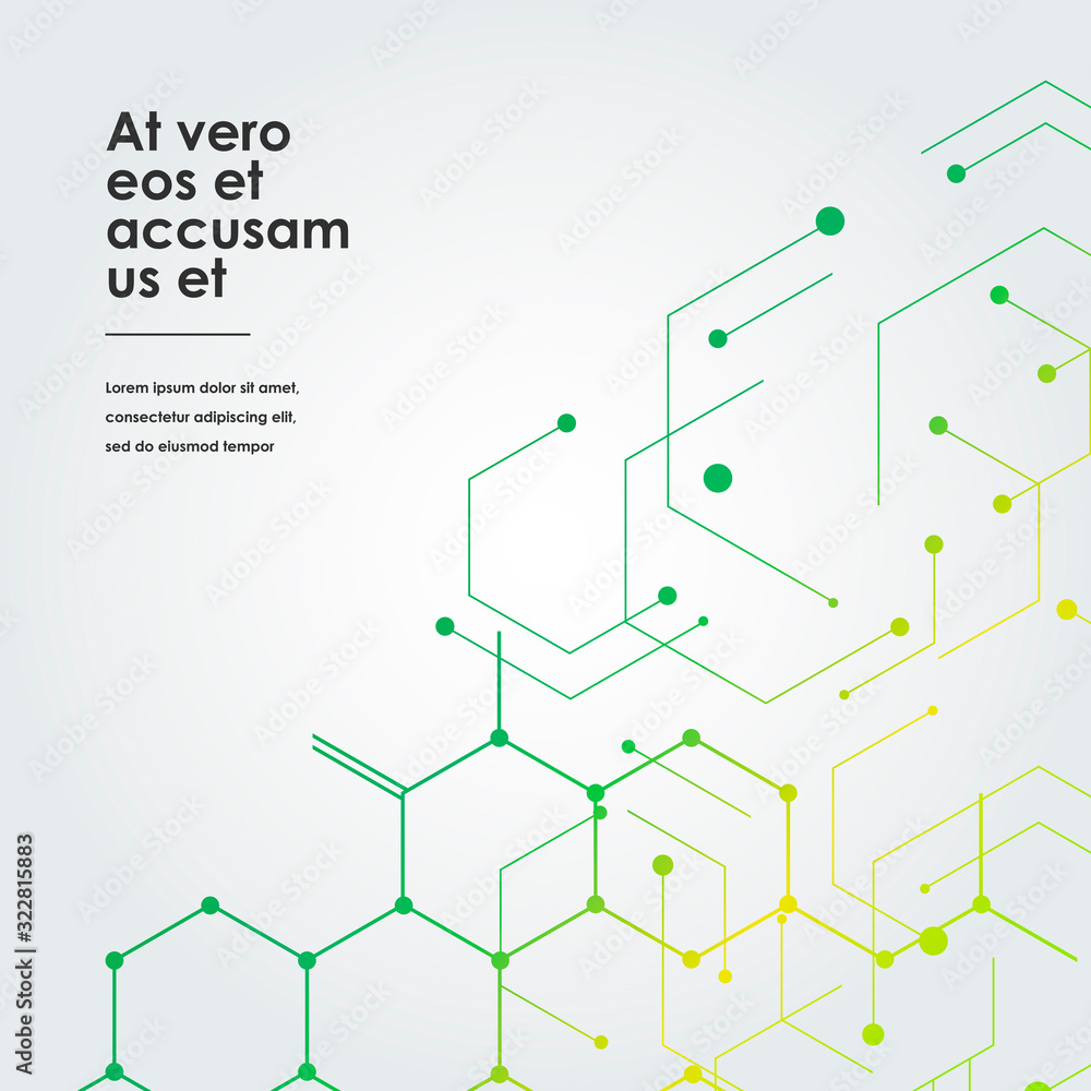 Molecular hexagons structures on white background. Vector illustration