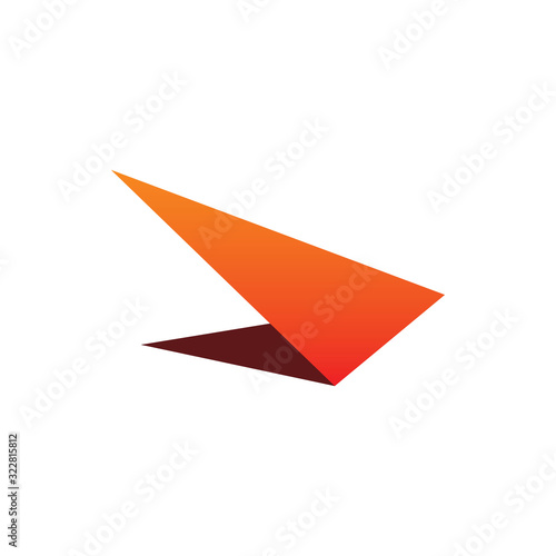 red arrow plane corner logo design