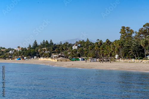 View of Marbella in Spain along the popular Costa del Sol coast on a sunny day.