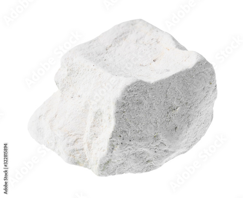 unpolished chalk (white limestone) rock cutout photo