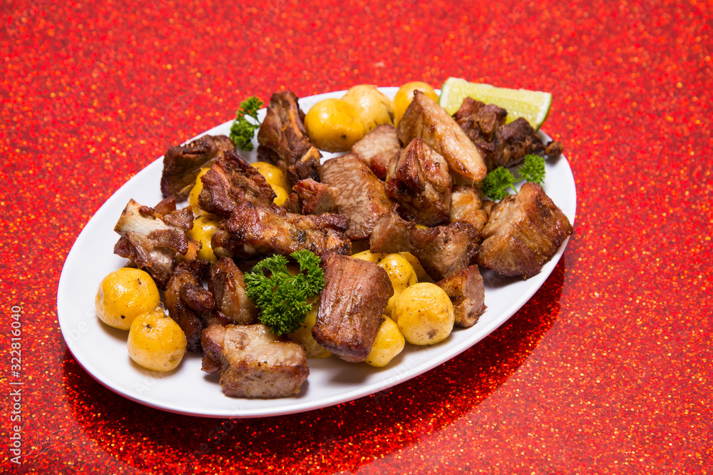grilled meat with vegetables grilled meat with vegetables