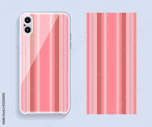 Mobile phone cover design. Template smartphone case vector pattern.
