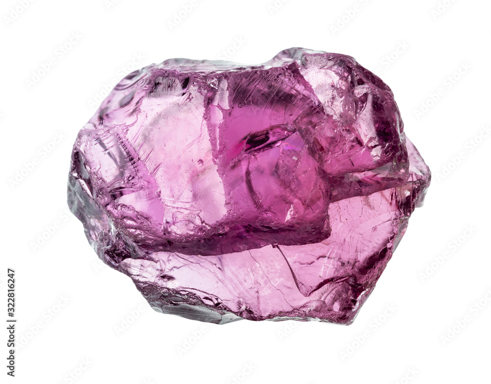 unpolished rhodolite (pyrope) gemstone cutout unpolished rhodolite (pyrope) gemstone cutout