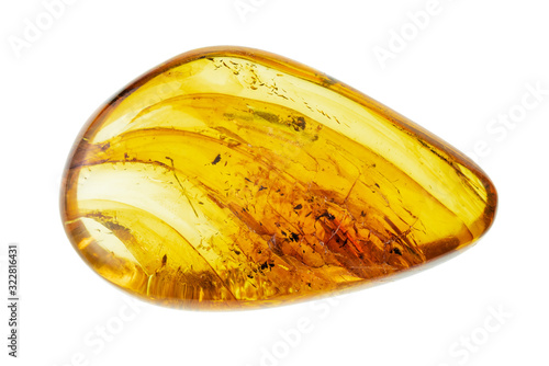 Fotografia polished amber gemstone cutout on white