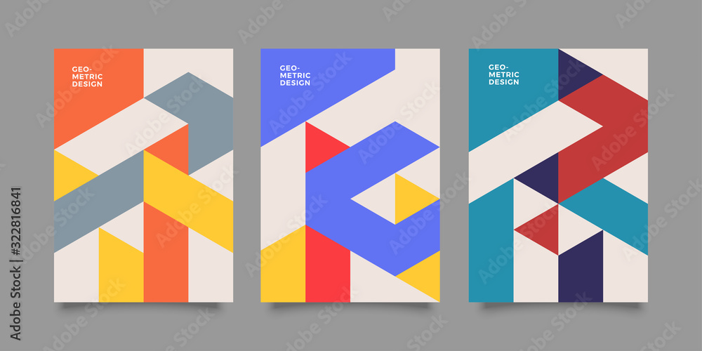 Front cover of a modern business brochure layout or flyer template, poster, magazine, annual report, book, booklet  with geometric shape