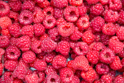 raspberry texture background. red ripe fresh berries